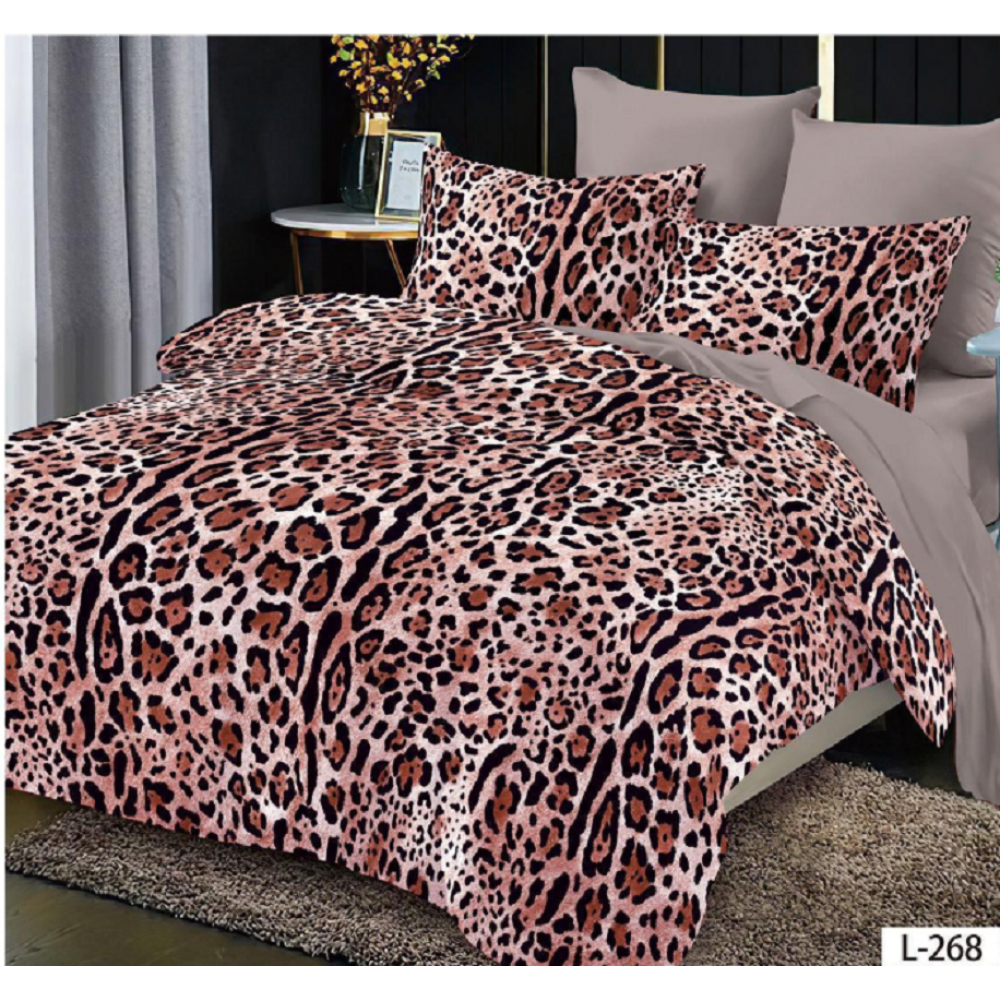 Lenjerie de pat dublu Bumbac Finet, pentru 2 persoane, 6 piese, Cearceaf de pat 230 x 250cm, JN-112