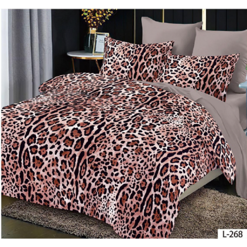 Lenjerie de pat dublu Bumbac Finet, pentru 2 persoane, 6 piese, Cearceaf de pat 230 x 250cm, JN-112