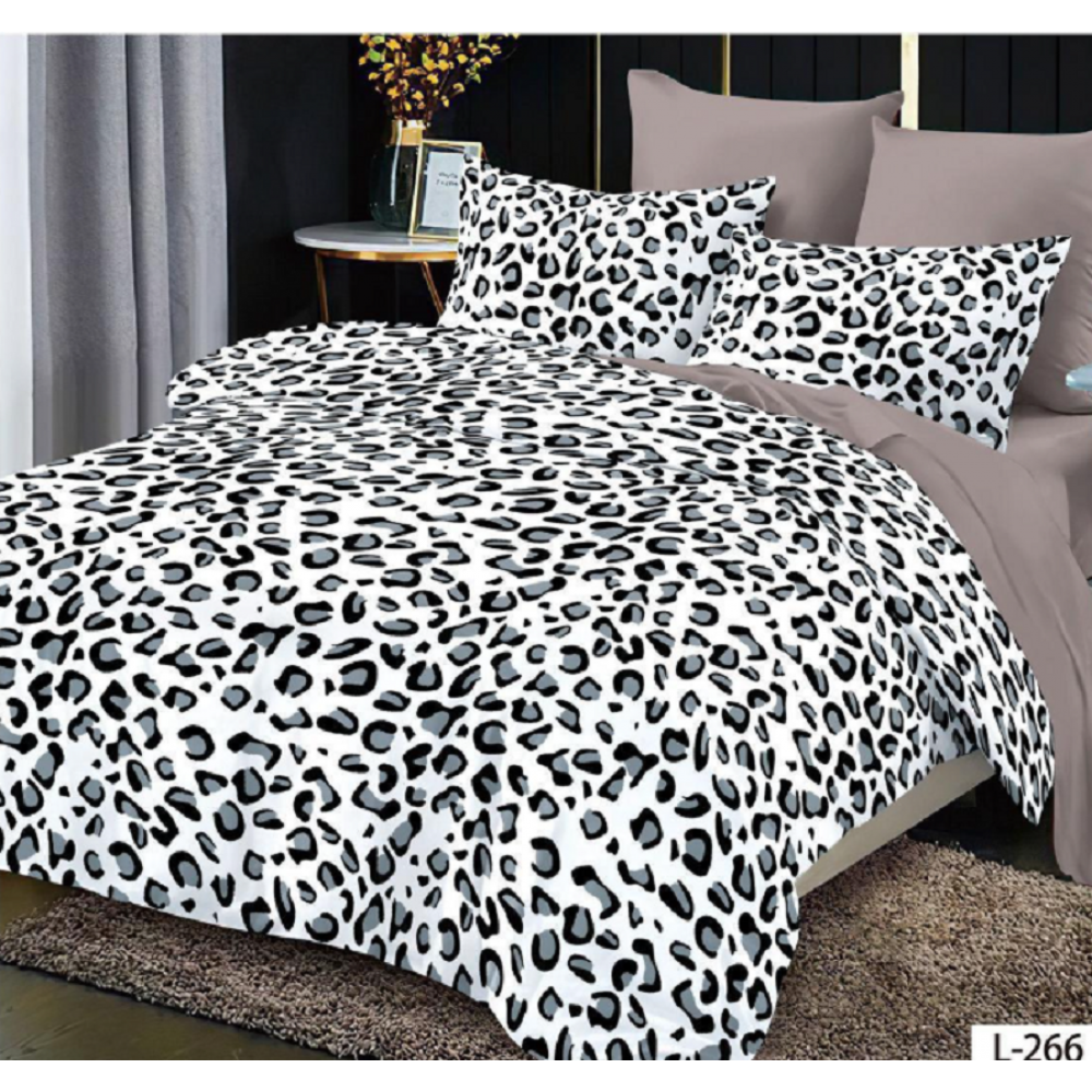 Lenjerie de pat dublu Bumbac Finet, pentru 2 persoane, 6 piese, Cearceaf de pat 230 x 250cm, JN-114