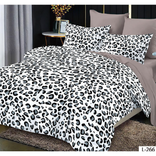 Lenjerie de pat dublu Bumbac Finet, pentru 2 persoane, 6 piese, Cearceaf de pat 230 x 250cm, JN-114