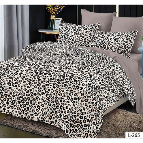 Lenjerie de pat dublu Bumbac Finet, pentru 2 persoane, 6 piese, Cearceaf de pat 230 x 250cm, JN-115