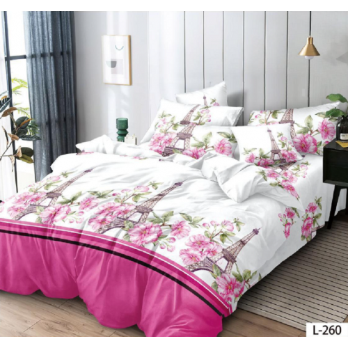 Lenjerie de pat dublu Bumbac Finet, pentru 2 persoane, 6 piese, Cearceaf de pat 230 x 250cm, JN-119
