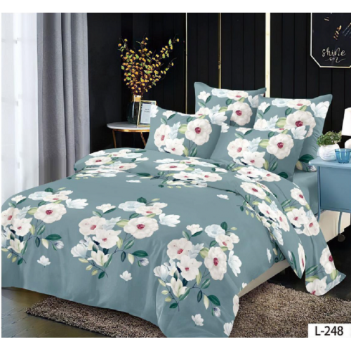 Lenjerie de pat dublu Bumbac Finet, pentru 2 persoane, 6 piese, Cearceaf de pat 230 x 250cm, JN-126