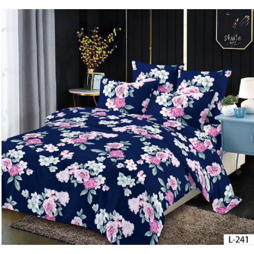 Lenjerie de pat dublu Bumbac Finet, pentru 2 persoane, 6 piese, Cearceaf de pat 230 x 250cm, JN-129