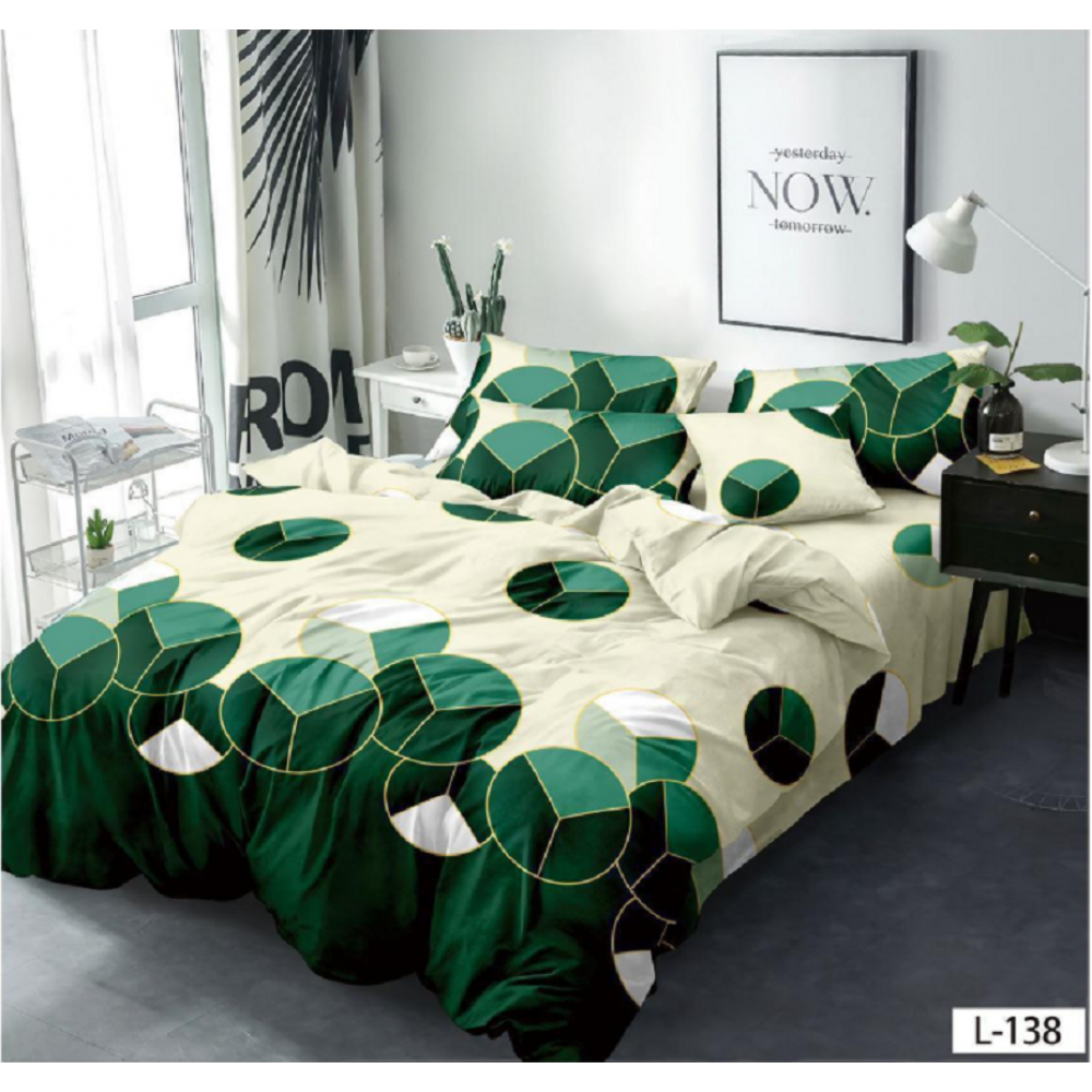 Lenjerie de pat dublu Bumbac Finet, pentru 2 persoane, 6 piese, Cearceaf de pat 230 x 250cm, JN-132