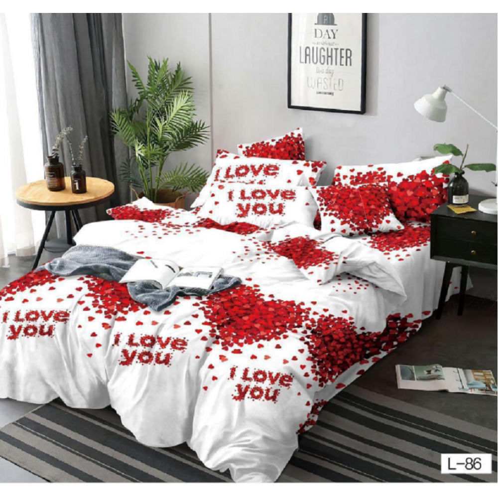Lenjerie de pat dublu Bumbac Finet, pentru 2 persoane, 6 piese, Cearceaf de pat 230 x 250cm, JN-134