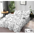 Lenjerie de pat dublu Bumbac Finet, pentru 2 persoane, 6 piese, Cearceaf de pat 230 x 250cm, JN-137