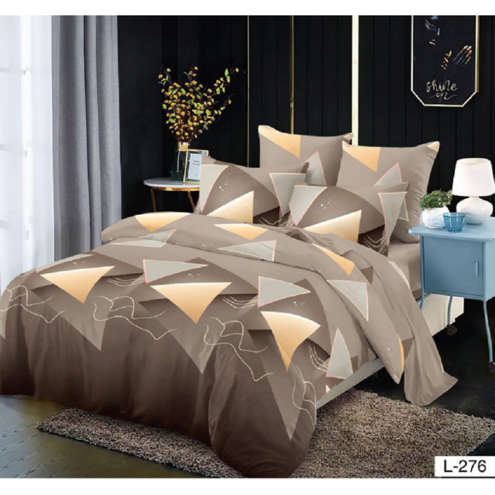 Lenjerie de pat dublu Bumbac Finet, pentru 2 persoane, 6 piese, Cearceaf de pat 230 x 250cm, JN-138