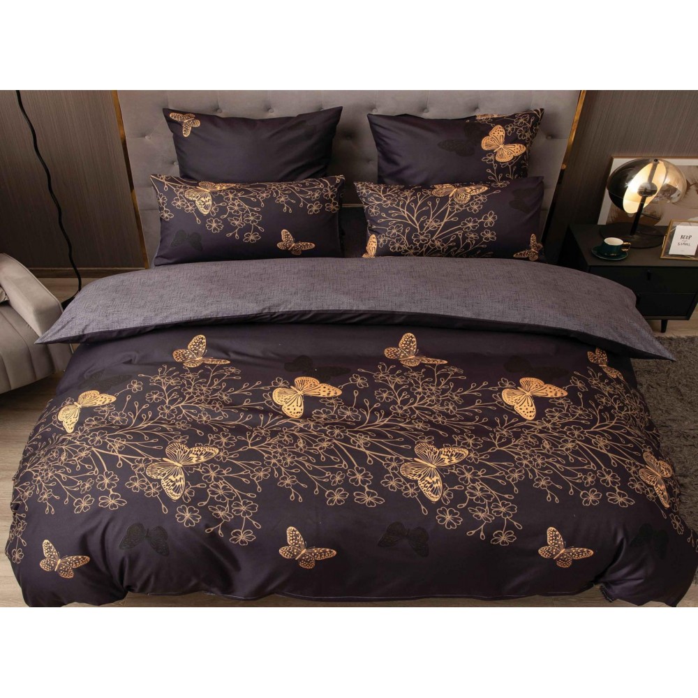 Set Lenjerie Eleganta Satinat  din 4 piese, Cearceaf de pat 230x245cm, cearceaf de pilota 200x230 cm, NN-02