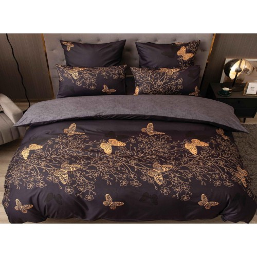 Set Lenjerie Eleganta Satinat  din 4 piese, Cearceaf de pat 230x245cm, cearceaf de pilota 200x230 cm, NN-02