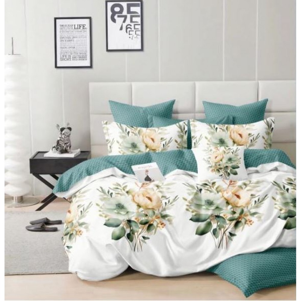 Set Lenjerie Eleganta Satinat  din 4 piese, Cearceaf de pat 230x245cm, cearceaf de pilota 200x230 cm, NN-04