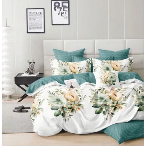 Set Lenjerie Eleganta Satinat  din 4 piese, Cearceaf de pat 230x245cm, cearceaf de pilota 200x230 cm, NN-04