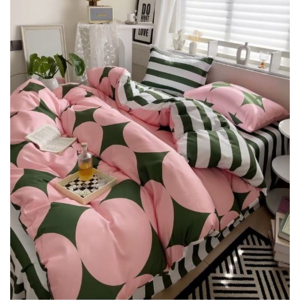 Set Lenjerie Eleganta Satinat  din 4 piese, Cearceaf de pat 230x245cm, cearceaf de pilota 200x230 cm, NN-016
