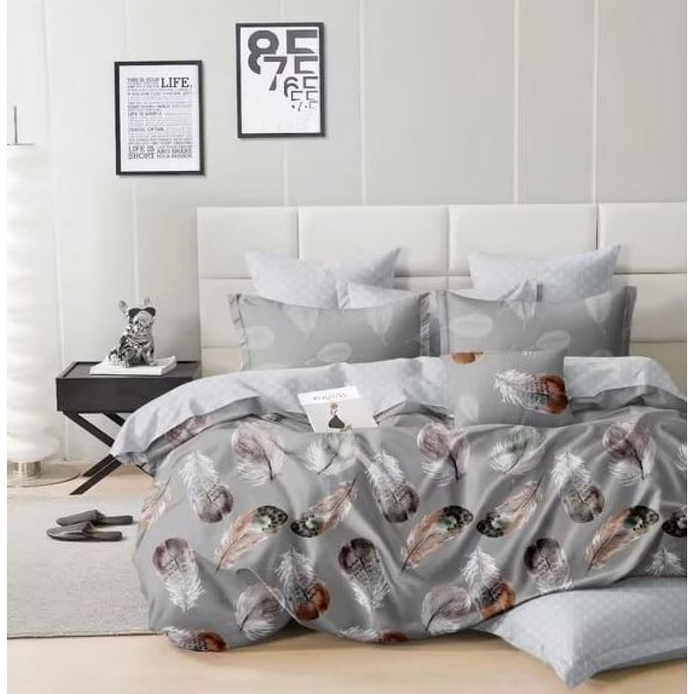 Set Lenjerie Eleganta Satinat  din 4 piese, Cearceaf de pat 230x245cm, cearceaf de pilota 200x230 cm, NN-017