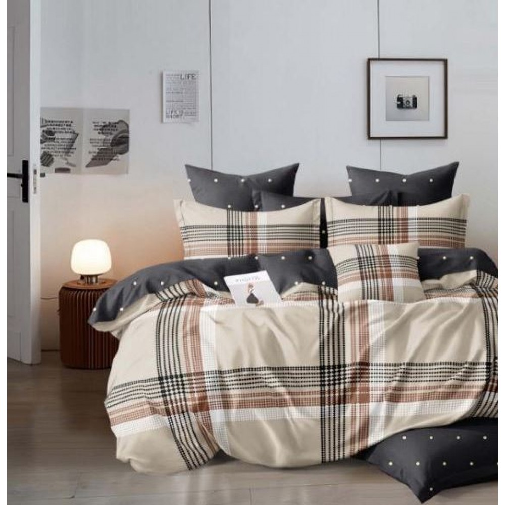 Set Lenjerie Eleganta Satinat  din 4 piese, Cearceaf de pat 230x245cm, cearceaf de pilota 200x230 cm, NN-021