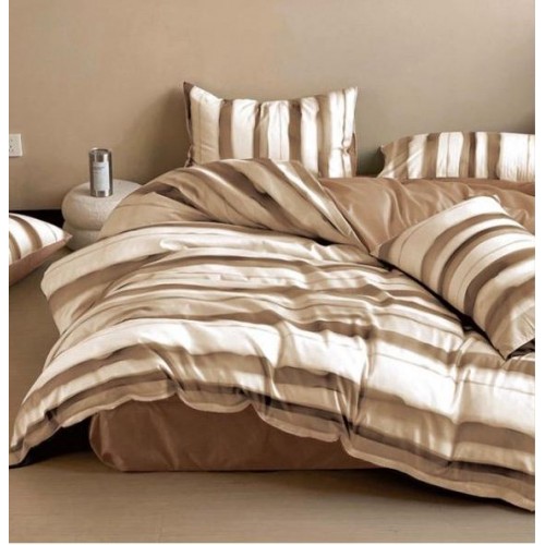 Set Lenjerie Eleganta Satinat  din 4 piese, Cearceaf de pat 230x245cm, cearceaf de pilota 200x230 cm, NN-030