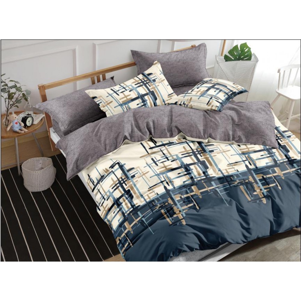 Set Lenjerie Eleganta Satinat  din 4 piese, Cearceaf de pat 230x245cm, cearceaf de pilota 200x230 cm, NN-033