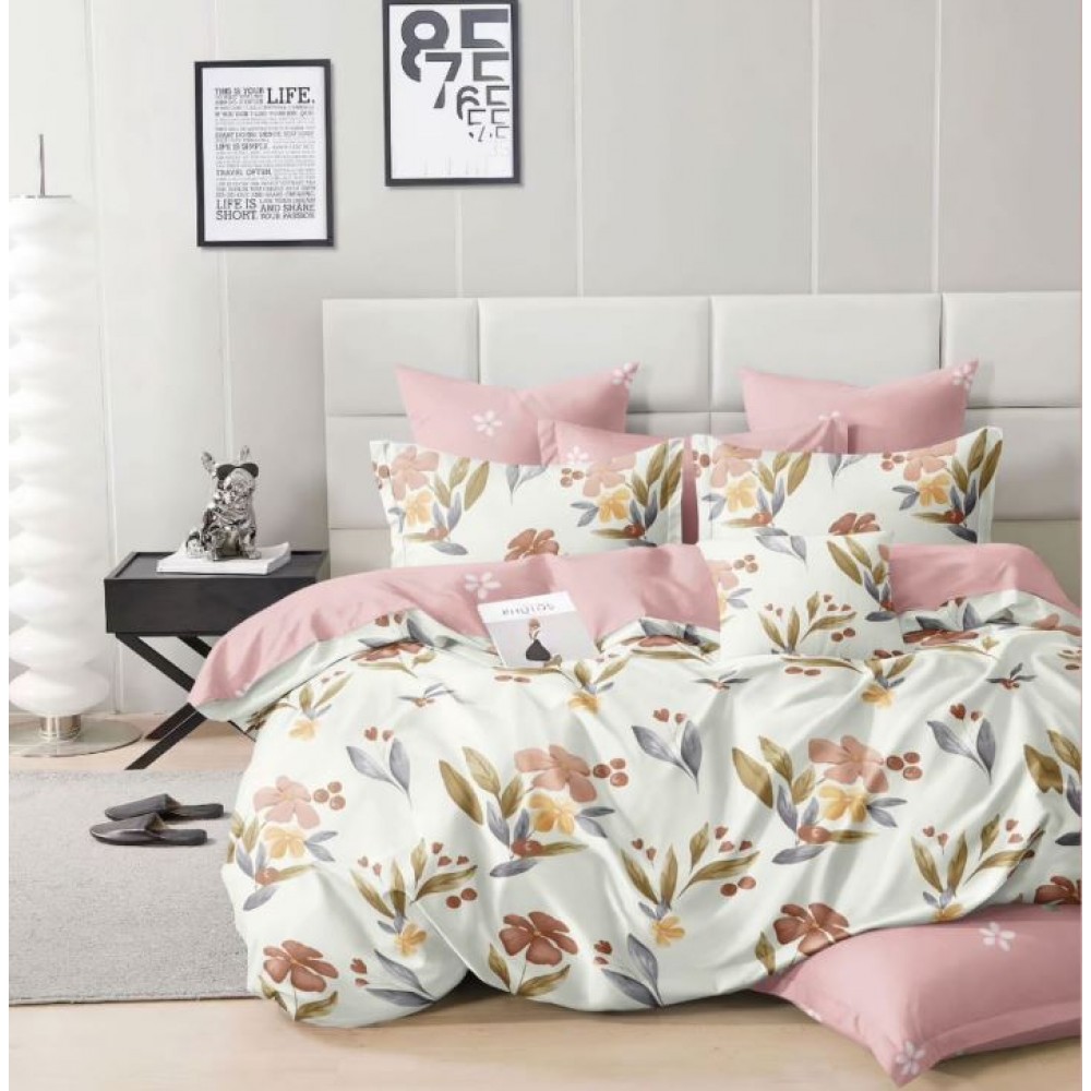 Set Lenjerie Eleganta Satinat  din 4 piese, Cearceaf de pat 230x245cm, cearceaf de pilota 200x230 cm, NN-036