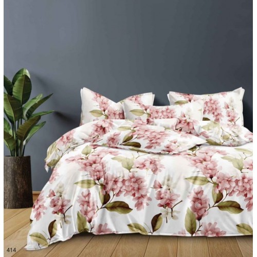Set Lenjerie Eleganta Satinat  din 4 piese, Cearceaf de pat 230x245cm, cearceaf de pilota 200x230 cm, NN-038
