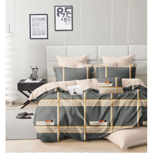 Set Lenjerie Eleganta Satinat  din 4 piese, Cearceaf de pat 230x245cm, cearceaf de pilota 200x230 cm, NN-042