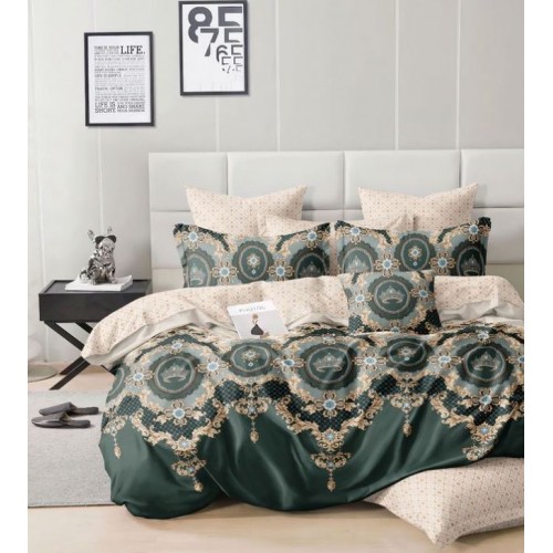Set Lenjerie Eleganta Satinat  din 4 piese, Cearceaf de pat 230x245cm, cearceaf de pilota 200x230 cm, NN-043