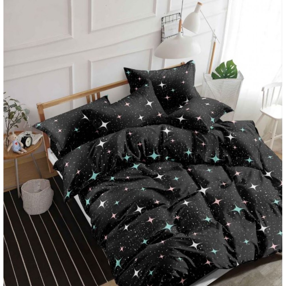 Set Lenjerie Eleganta Satinat  din 4 piese, Cearceaf de pat 230x245cm, cearceaf de pilota 200x230 cm, NN-044