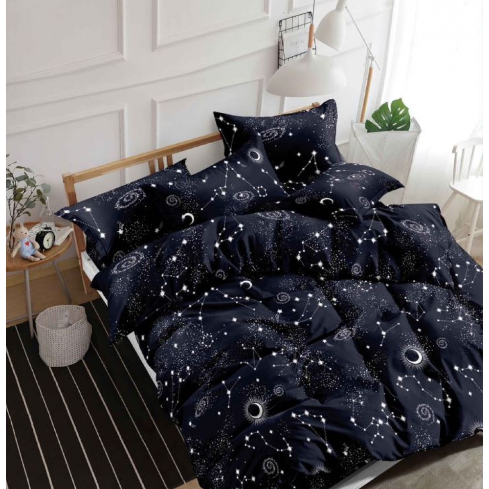 Set Lenjerie Eleganta Satinat  din 4 piese, Cearceaf de pat 230x245cm, cearceaf de pilota 200x230 cm, NN-046