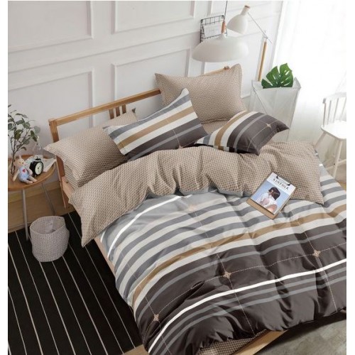 Set Lenjerie Eleganta Satinat  din 4 piese, Cearceaf de pat 230x245cm, cearceaf de pilota 200x230 cm, NN-049