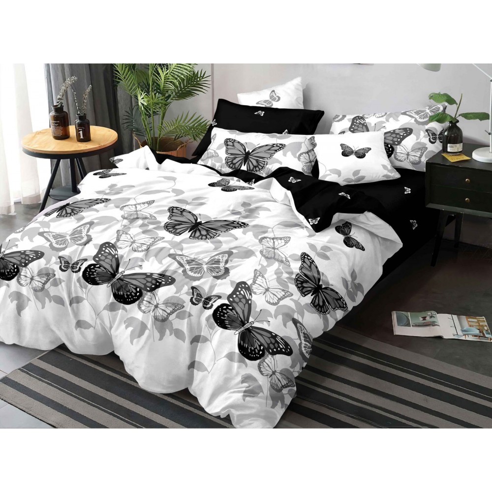 Set Lenjerie Eleganta Satinat  din 4 piese, Cearceaf de pat 230x245cm, cearceaf de pilota 200x230 cm, NN-058