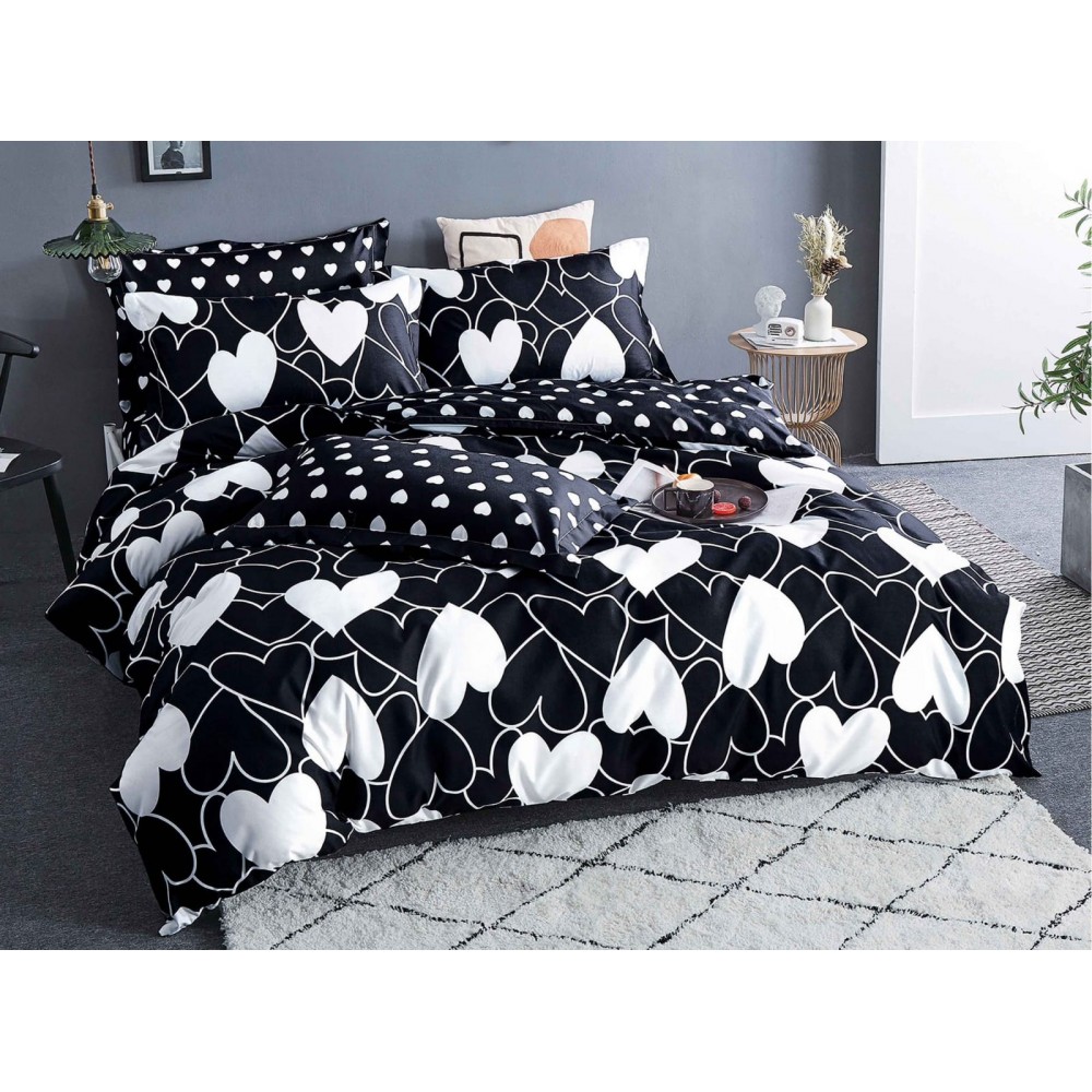 Set Lenjerie Eleganta Satinat  din 4 piese, Cearceaf de pat 230x245cm, cearceaf de pilota 200x230 cm, NN-062