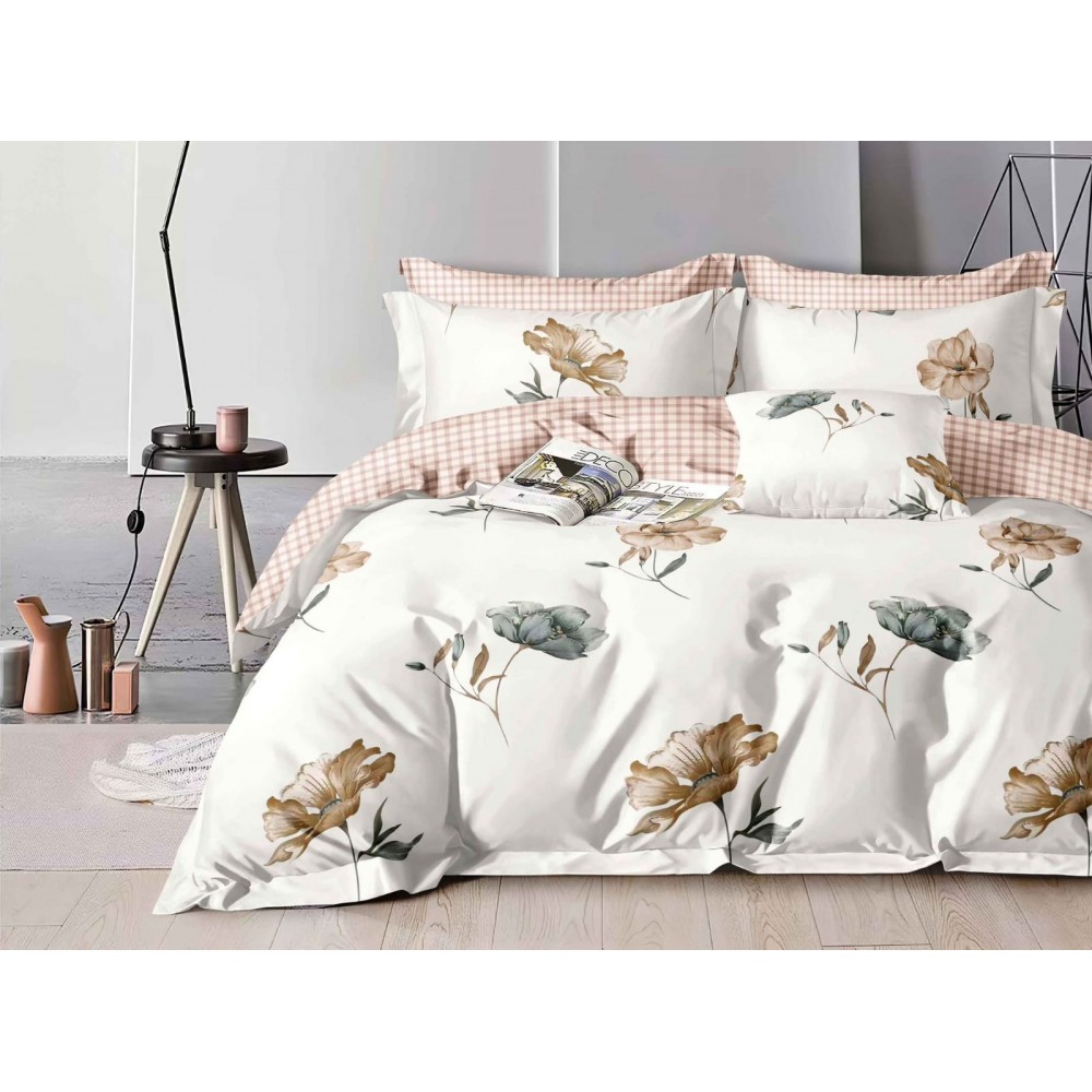 Set Lenjerie Eleganta Satinat  din 4 piese, Cearceaf de pat 230x245cm, cearceaf de pilota 200x230 cm, NN-067