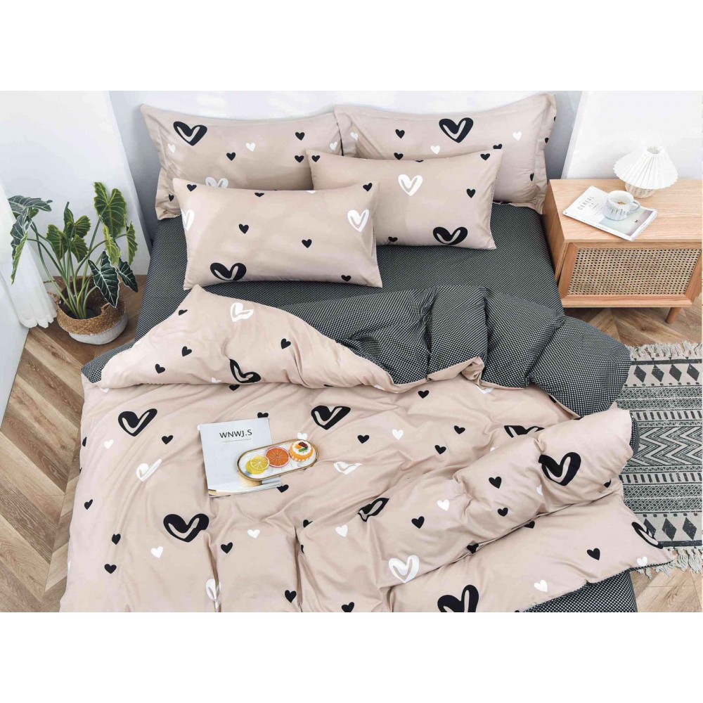 Set Lenjerie Eleganta Satinat  din 4 piese, Cearceaf de pat 230x245cm, cearceaf de pilota 200x230 cm, NN-068