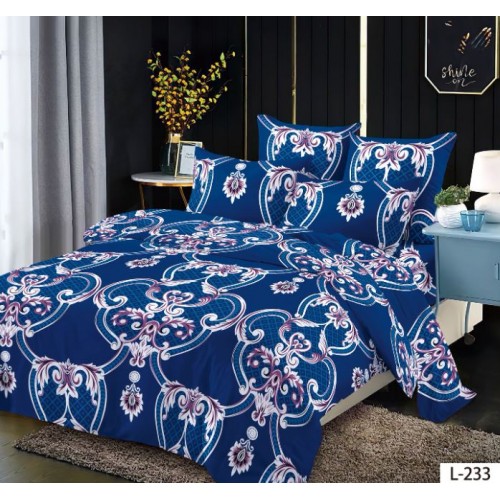 Lenjerie de pat dublu din Bumbac FINET, pentru 2 persoane, 6 piese, Cearceaf de pat 230 x 250cm, MLL-01