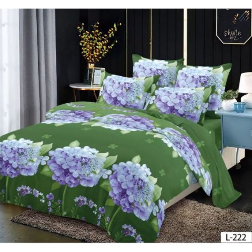 Lenjerie de pat dublu din Bumbac FINET, pentru 2 persoane, 6 piese, Cearceaf de pat 230 x 250cm, MLL-03