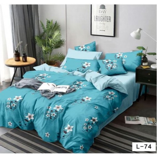 Lenjerie de pat dublu din Bumbac FINET, pentru 2 persoane, 6 piese, Cearceaf de pat 230 x 250cm, MLL-04