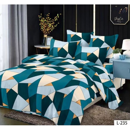 Lenjerie de pat dublu din Bumbac FINET, pentru 2 persoane, 6 piese, Cearceaf de pat 230 x 250cm, MLL-05