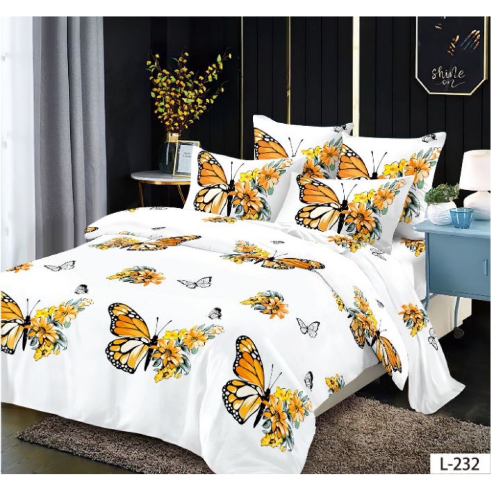 Lenjerie de pat dublu din Bumbac FINET, pentru 2 persoane, 6 piese, Cearceaf de pat 230 x 250cm, MLL-06