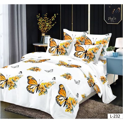 Lenjerie de pat dublu din Bumbac FINET, pentru 2 persoane, 6 piese, Cearceaf de pat 230 x 250cm, MLL-06
