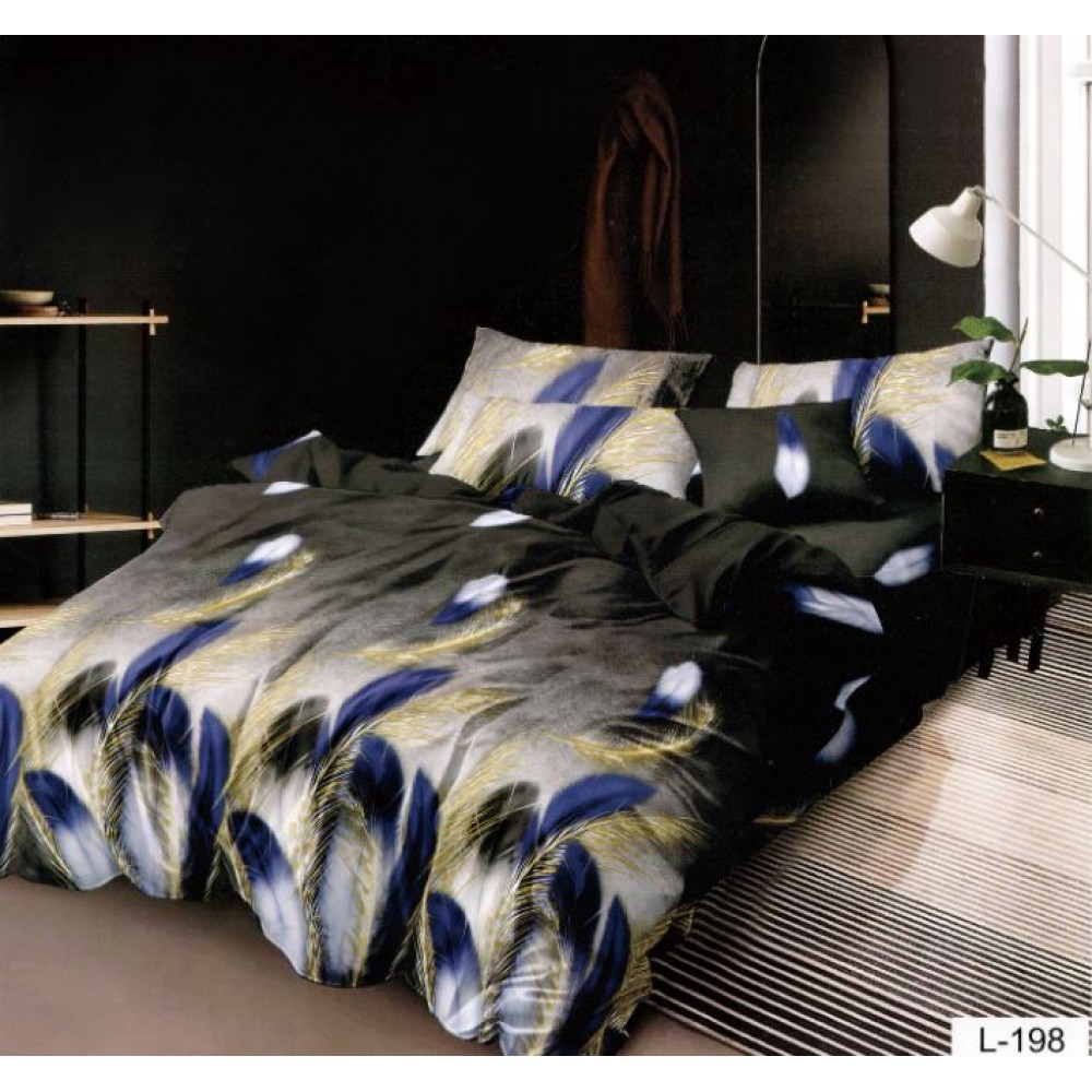 Lenjerie de pat dublu din Bumbac FINET, pentru 2 persoane, 6 piese, Cearceaf de pat 230 x 250cm, MLL-08