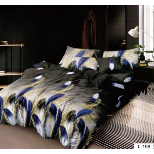 Lenjerie de pat dublu din Bumbac FINET, pentru 2 persoane, 6 piese, Cearceaf de pat 230 x 250cm, MLL-08