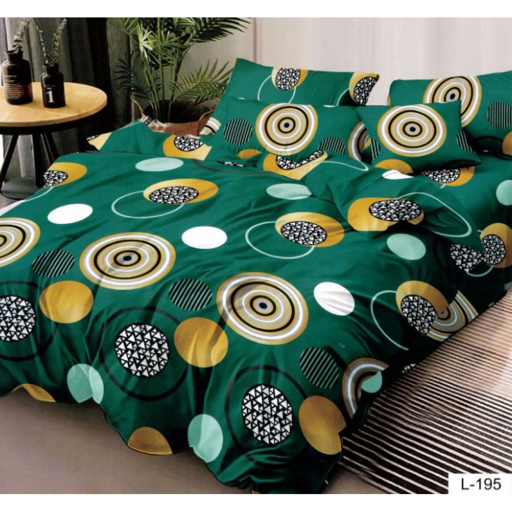 Lenjerie de pat dublu din Bumbac FINET, pentru 2 persoane, 6 piese, Cearceaf de pat 230 x 250cm, MLL-09