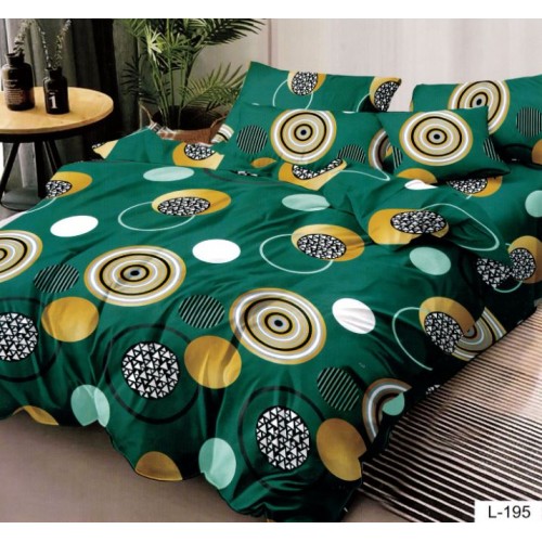 Lenjerie de pat dublu din Bumbac FINET, pentru 2 persoane, 6 piese, Cearceaf de pat 230 x 250cm, MLL-09