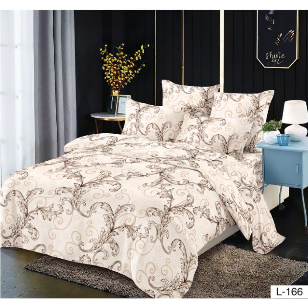 Lenjerie de pat dublu din Bumbac FINET, pentru 2 persoane, 6 piese, Cearceaf de pat 230 x 250cm, MLL-010
