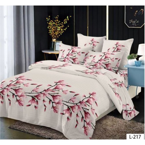 Lenjerie de pat dublu din Bumbac FINET, pentru 2 persoane, 6 piese, Cearceaf de pat 230 x 250cm, MLL-012