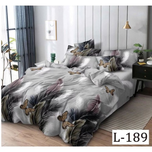 Lenjerie de pat dublu din Bumbac FINET, pentru 2 persoane, 6 piese, Cearceaf de pat 230 x 250cm, MLL-013
