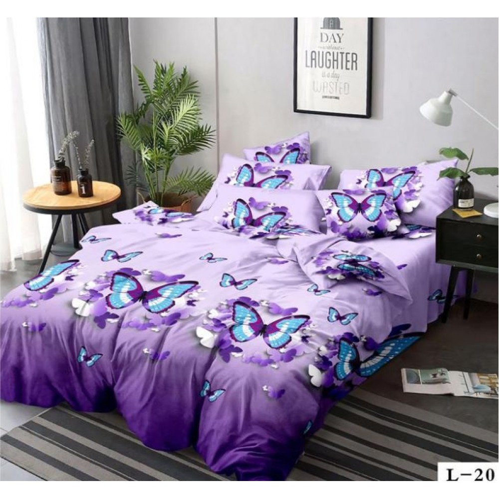 Lenjerie de pat dublu din Bumbac FINET, pentru 2 persoane, 6 piese, Cearceaf de pat 230 x 250cm, MLL-015