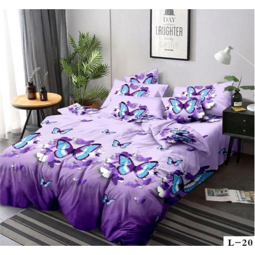 Lenjerie de pat dublu din Bumbac FINET, pentru 2 persoane, 6 piese, Cearceaf de pat 230 x 250cm, MLL-015