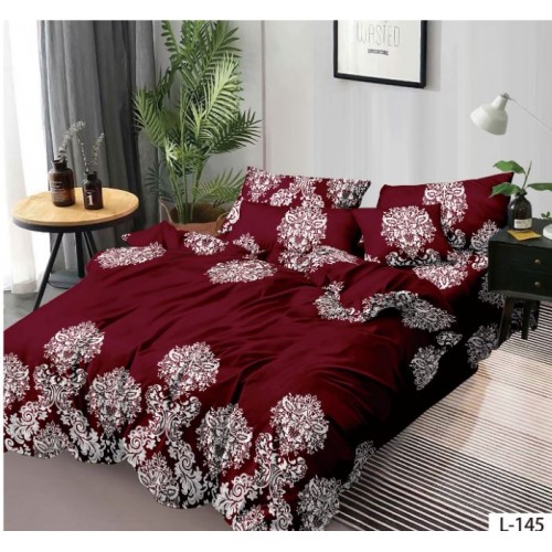 Lenjerie de pat dublu din Bumbac FINET, pentru 2 persoane, 6 piese, Cearceaf de pat 230 x 250cm, MLL-016