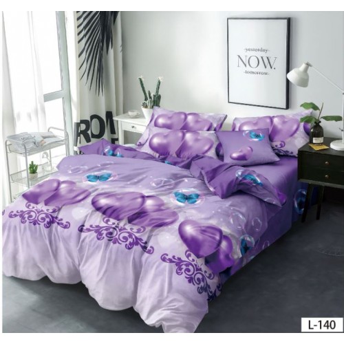 Lenjerie de pat dublu din Bumbac FINET, pentru 2 persoane, 6 piese, Cearceaf de pat 230 x 250cm, MLL-017