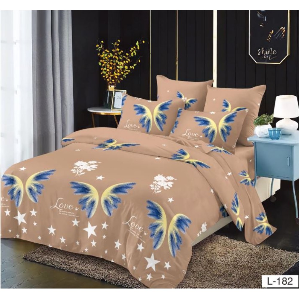 Lenjerie de pat dublu din Bumbac FINET, pentru 2 persoane, 6 piese, Cearceaf de pat 230 x 250cm, MLL-018
